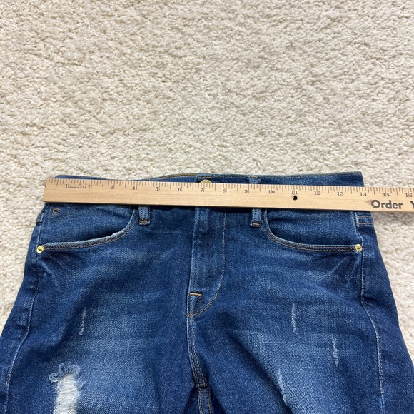Frame Jeans Women 26 Blue Denim Le High Skinny Slim Stretch Distressed Frayed - Picture 7 of 9